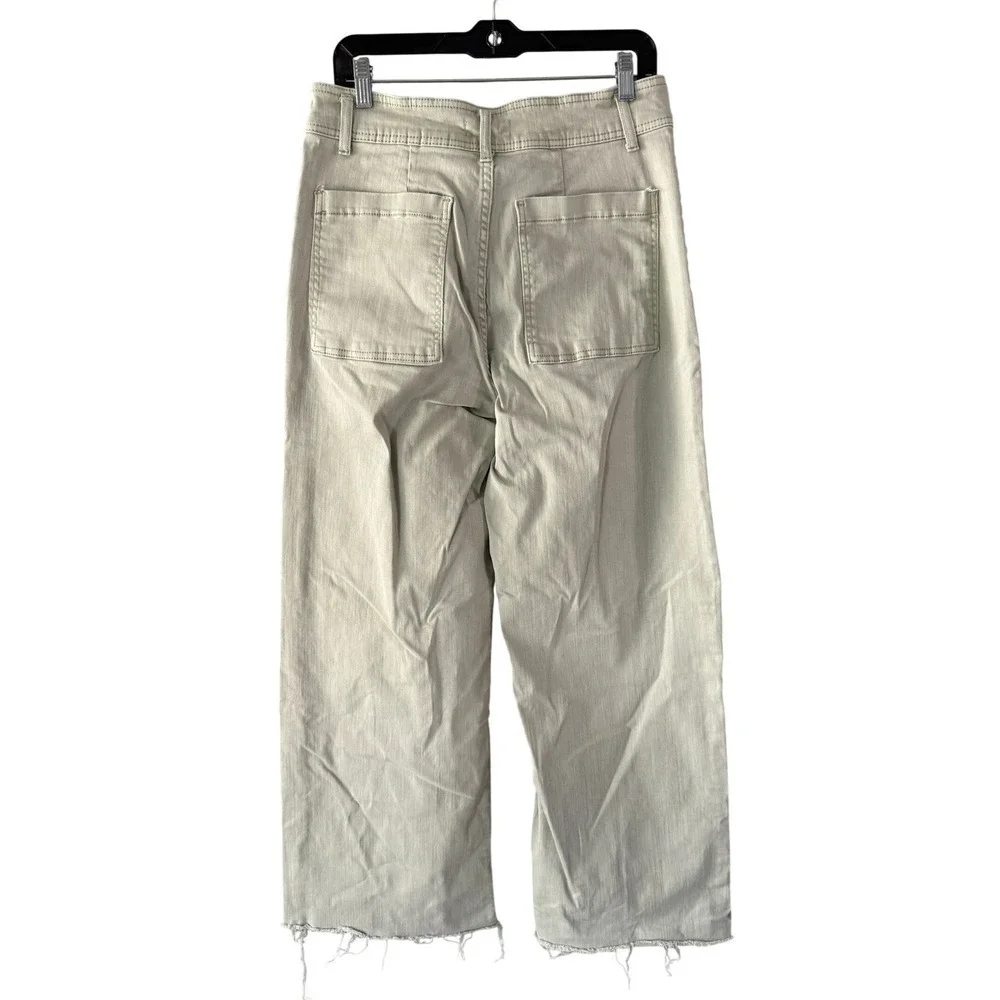 OAT New York Sage Green Raw Hem Widie Leg Jeans Size 10
